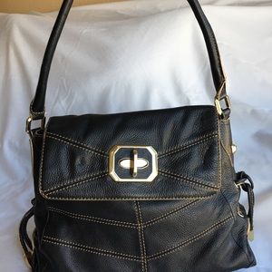 orYANY Shoulder Bag, Black Leather